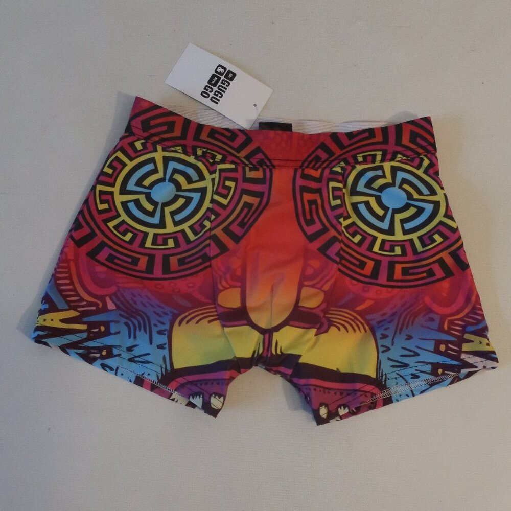 NWT Womens Mr. Gugu & Miss Go Active Pink/Multi Print Booty Shorts M *
